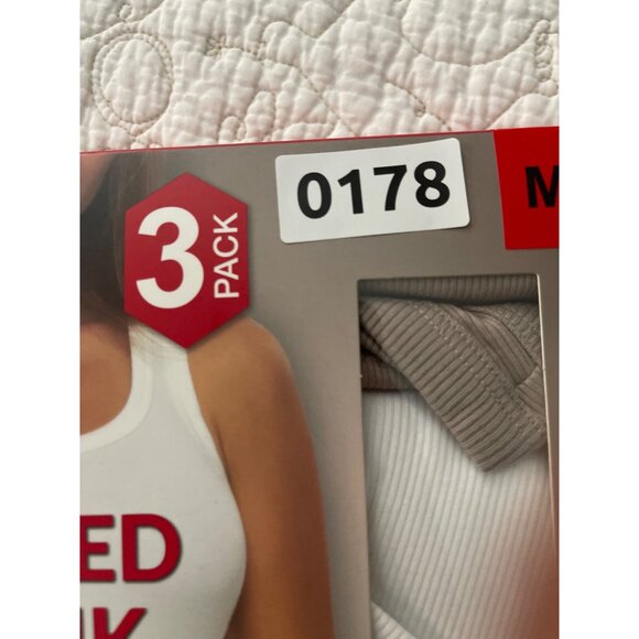 Felina 3-Pack Ribbed Tank Tops Size Medium Cotton Stretch NEW - Picture 5 of 5